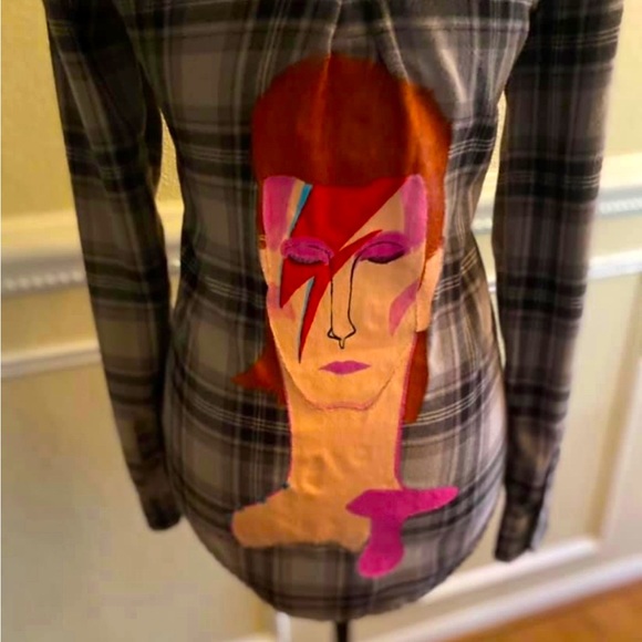 David Bowie flannel shirt! Size Small. Custom made - Picture 3 of 4